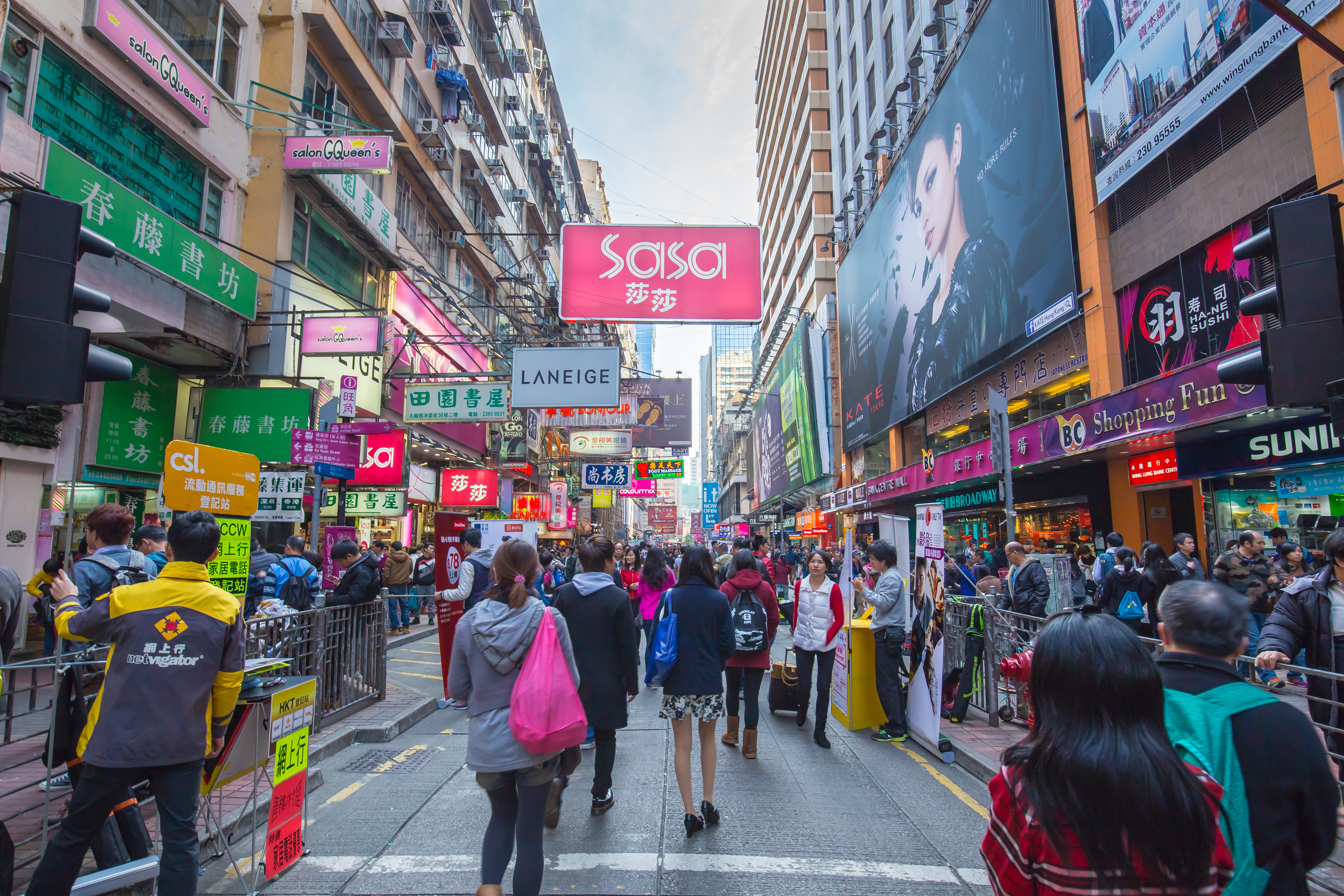 August 10, 2017, Tsim Sha Tsui, Hong Kong : Canton Road at night