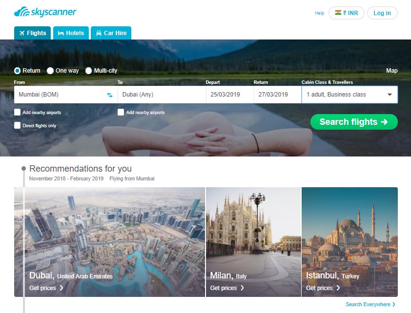 skyscanner corporate travel