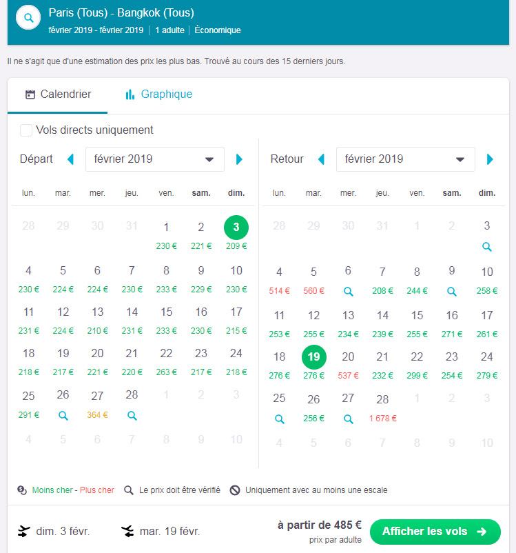 Skyscanner Calendrier 